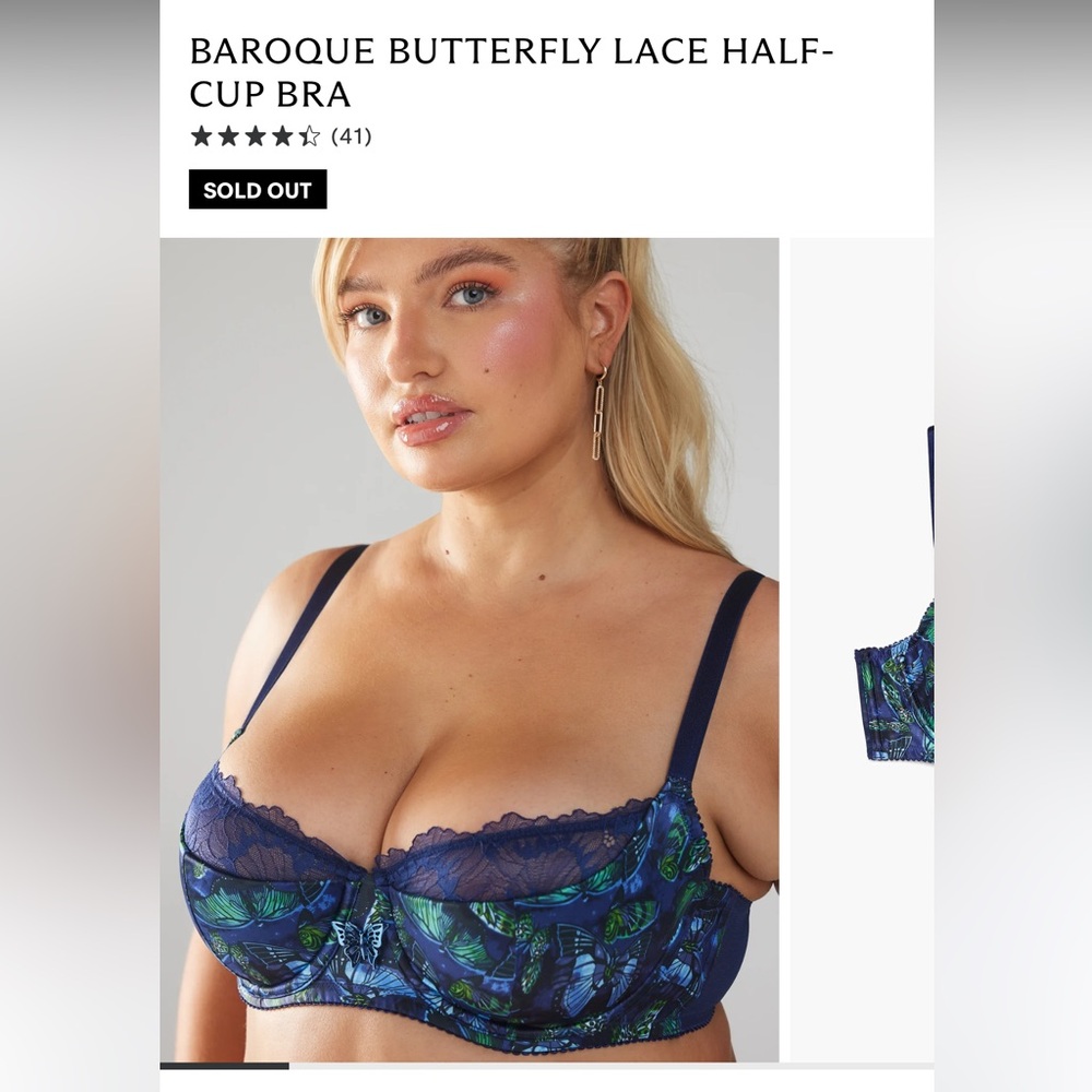 Butterfly and Lace Demi Bra